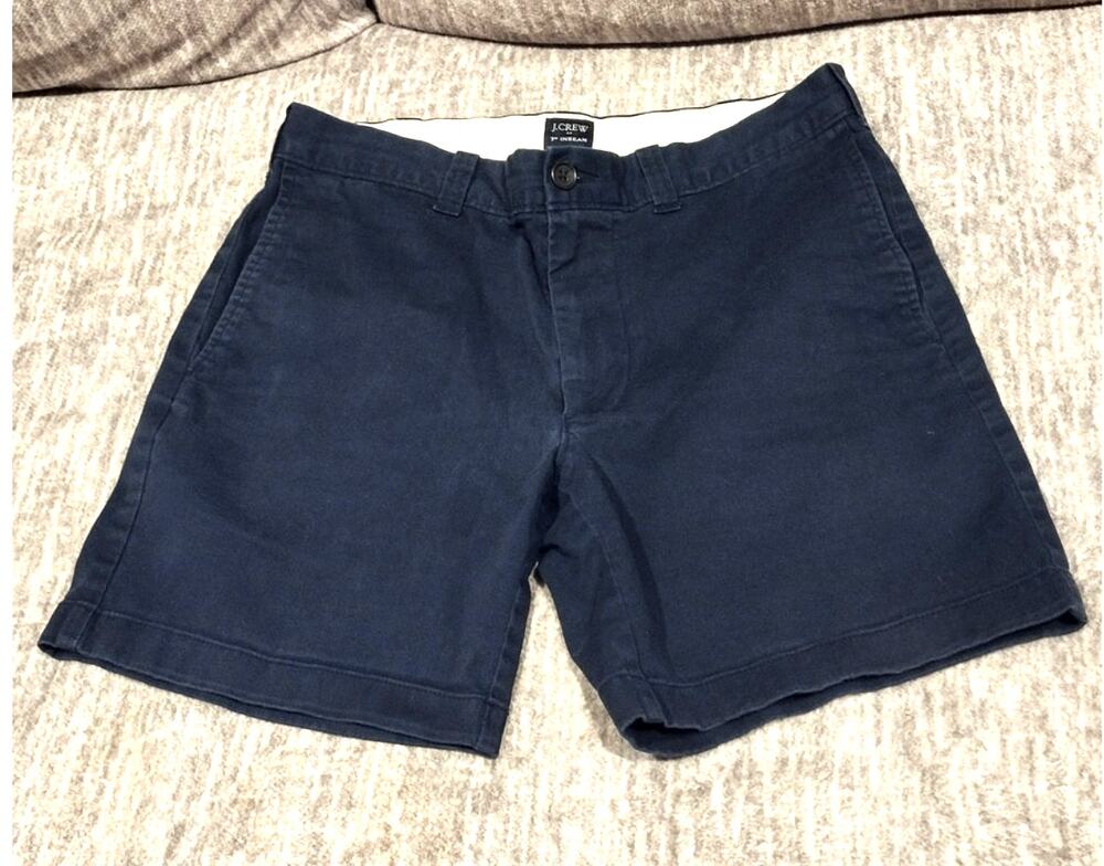 J. Crew Men's Sz 31 Navy Shorts Cotton Preppy Nautical Casual Coastal